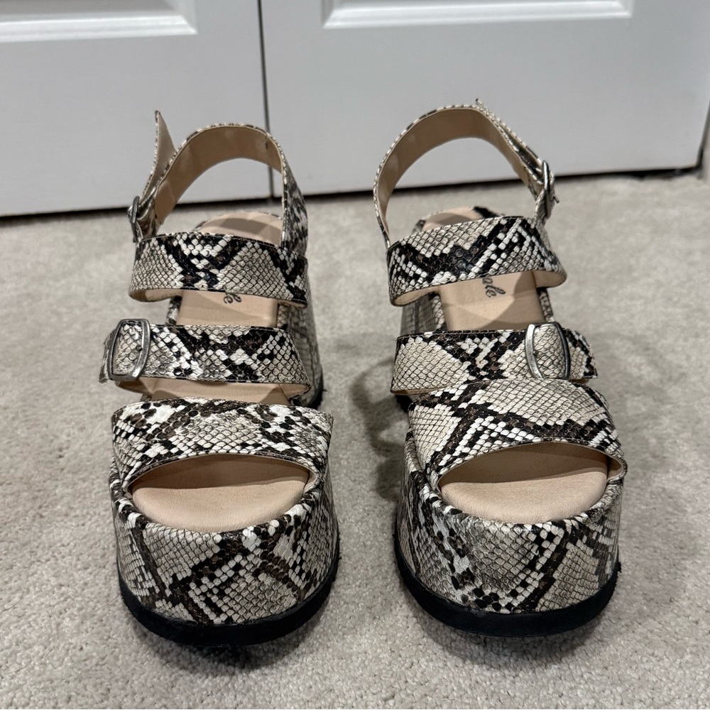Free People Chelsea Platform Sandal Snake Print